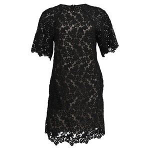 Erdem Aliya Floral-Lace Mini Dress in Black Polyester